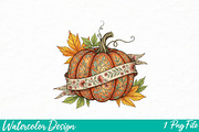 Halloween Pumpkin png vintage png, an Illustration by Watercolor design (Thumbnail 1 of 3)