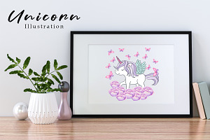 Unicorn Illustration Clipart