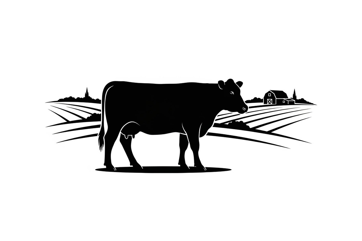 Farm Cow Silhouette Vector Bundle, an Illustration by Designs_River (Photo 4 of 51)