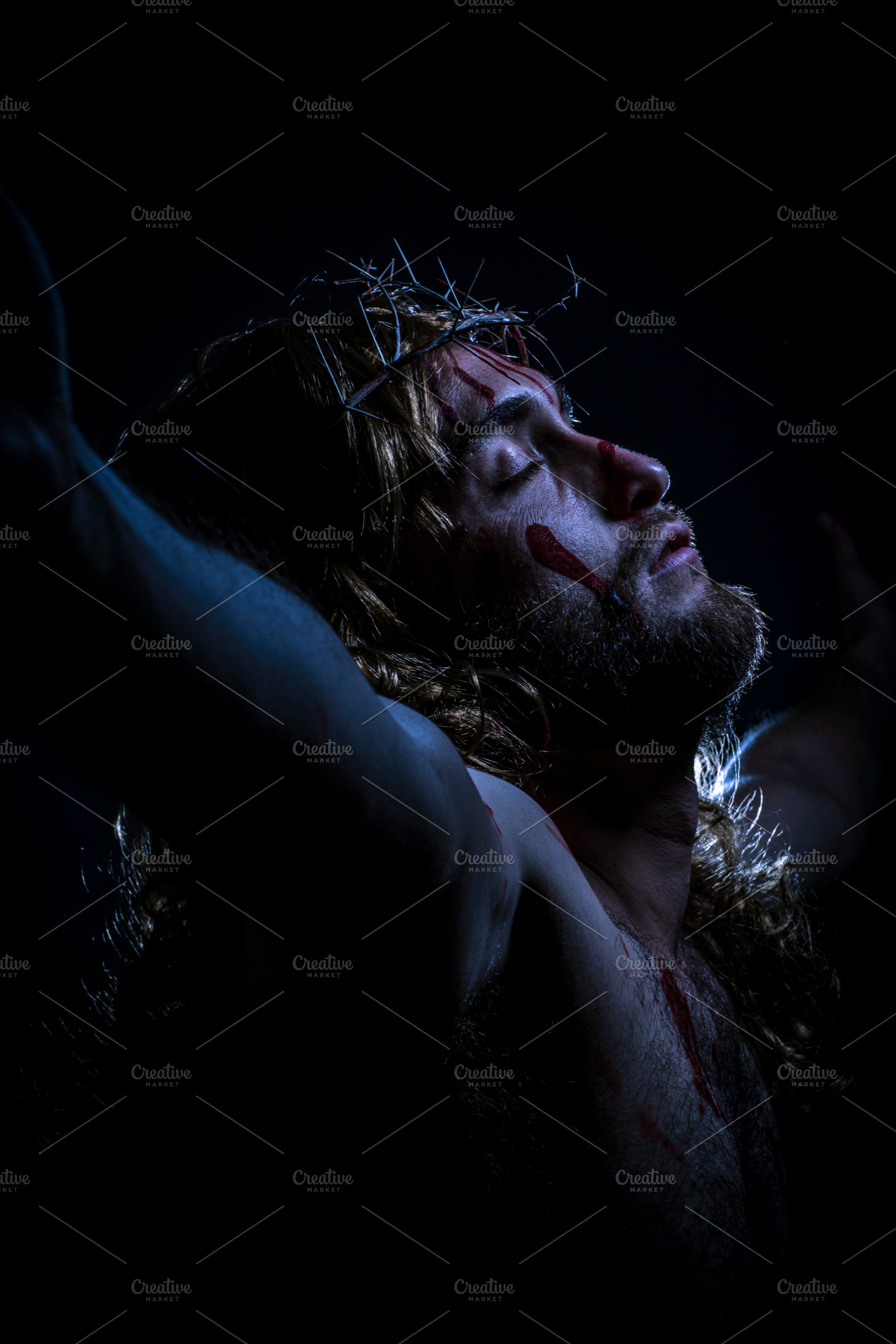 Jesus christ crucified containing catholic, communion, and eternal, a Person Photo by Mexico stock images