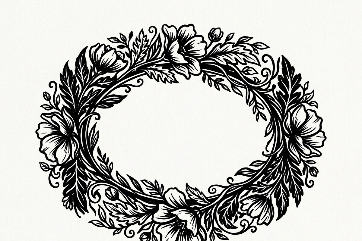 50 Elegant Floral Oval Mirror Frame, a Decorative Illustration by Amazin_art (Photo 10 of 40)