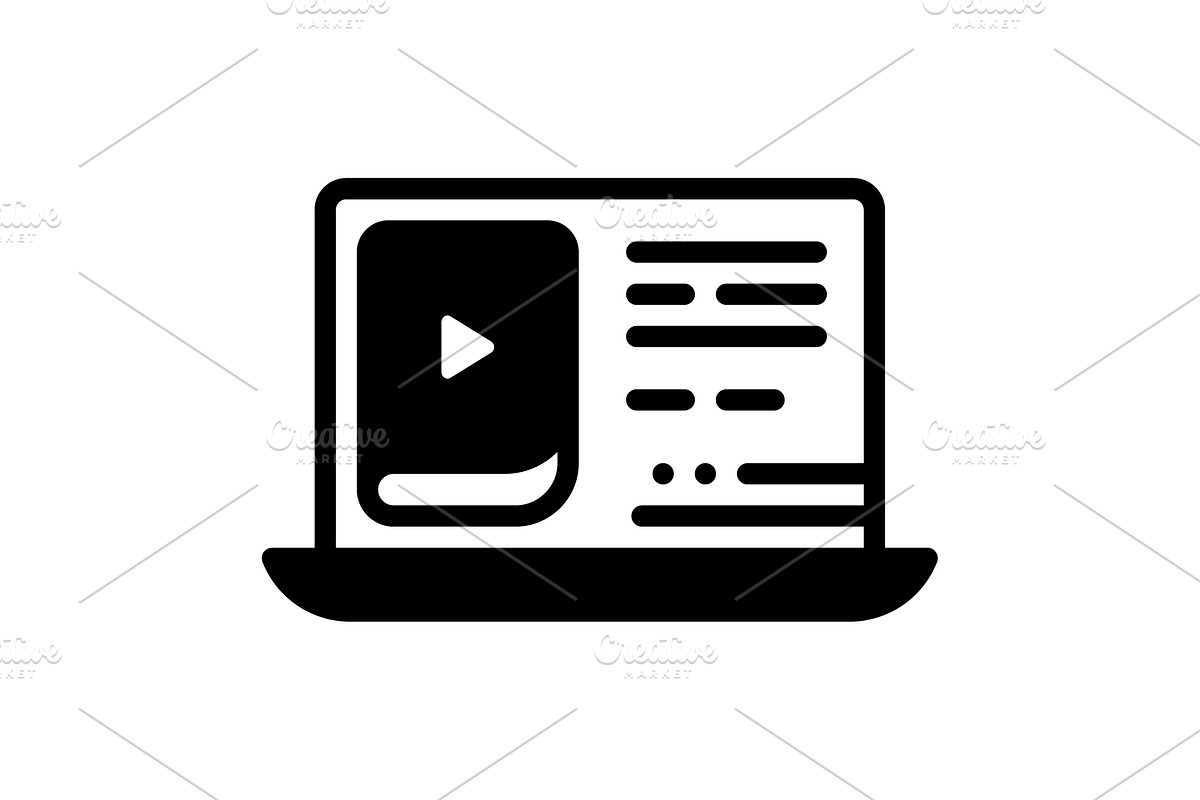 Course digital solid icon, a Solid Icon by Creative priyanka