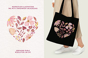 Watercolor hearts and patterns, an Illustration by TatiArti (Thumbnail 4 of 8)