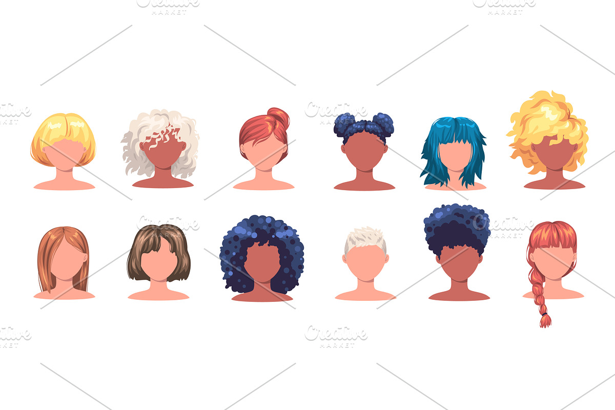 Female haircut wigs. Different, a Graphic by Stock-Smart-Start