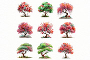 Whimsical Spring Trees Clipart, an Illustration by Designworld (Thumbnail 5 of 5)