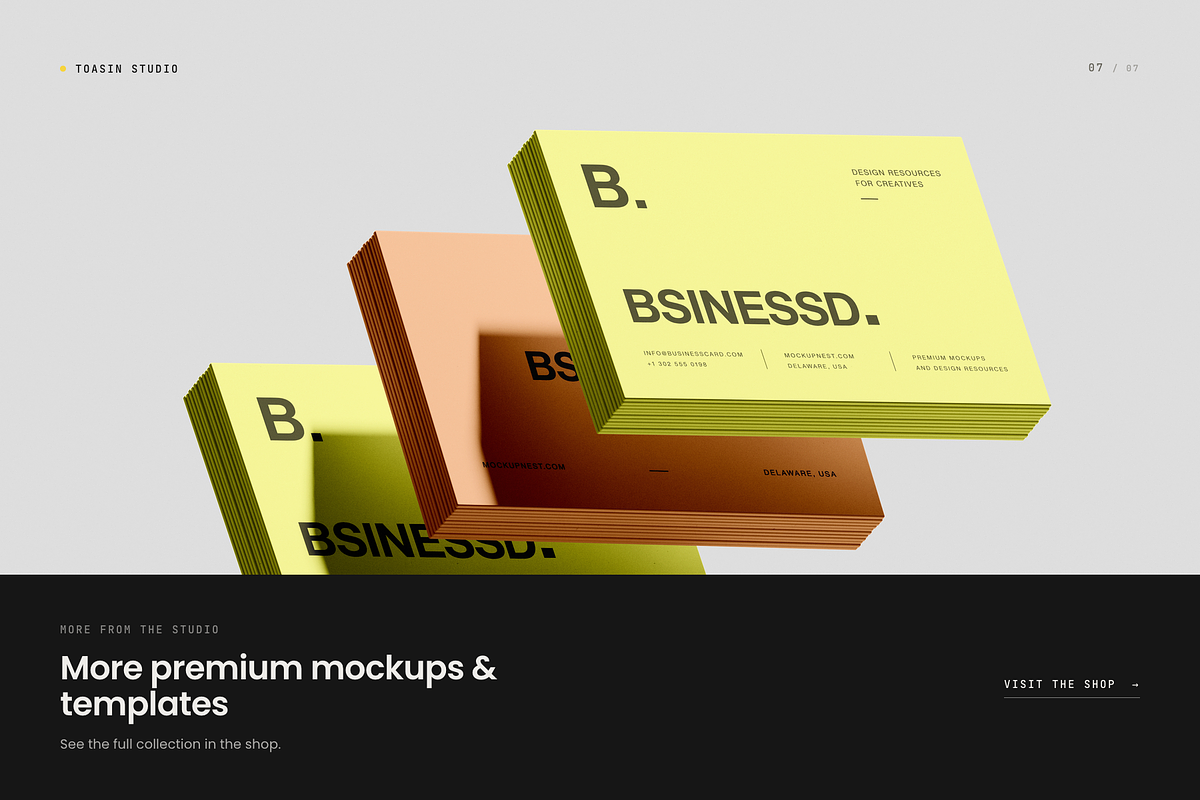 Stacked Business Card Mockup, an Advertising Mockup by Toasin Studio (Photo 7 of 7)