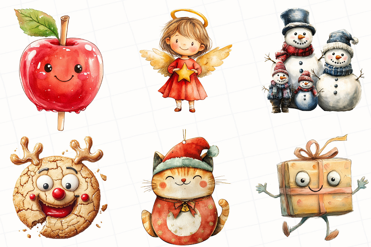 Cute Christmas Clipart, an Illustration by OK Design (Photo 4 of 5)