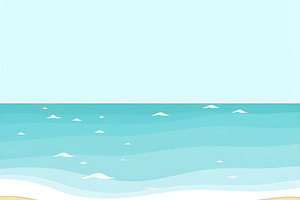 Minimal Papercut Beach with Soft Blu, a Photo by LOGOCREATIVE