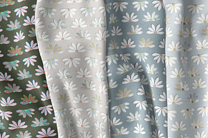 Geo Daisy Watercolor Pattern