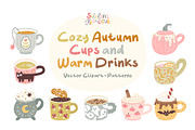 Cozy Autumn Cups and Warm Drinks, a Seasonal Illustration by Svitlana Kharchuk (Thumbnail 1 of 13)