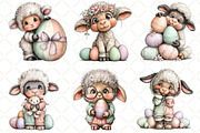 Whimsical Easter Sheep Clipart, an Illustration by Black Bird Studio (Thumbnail 4 of 6)