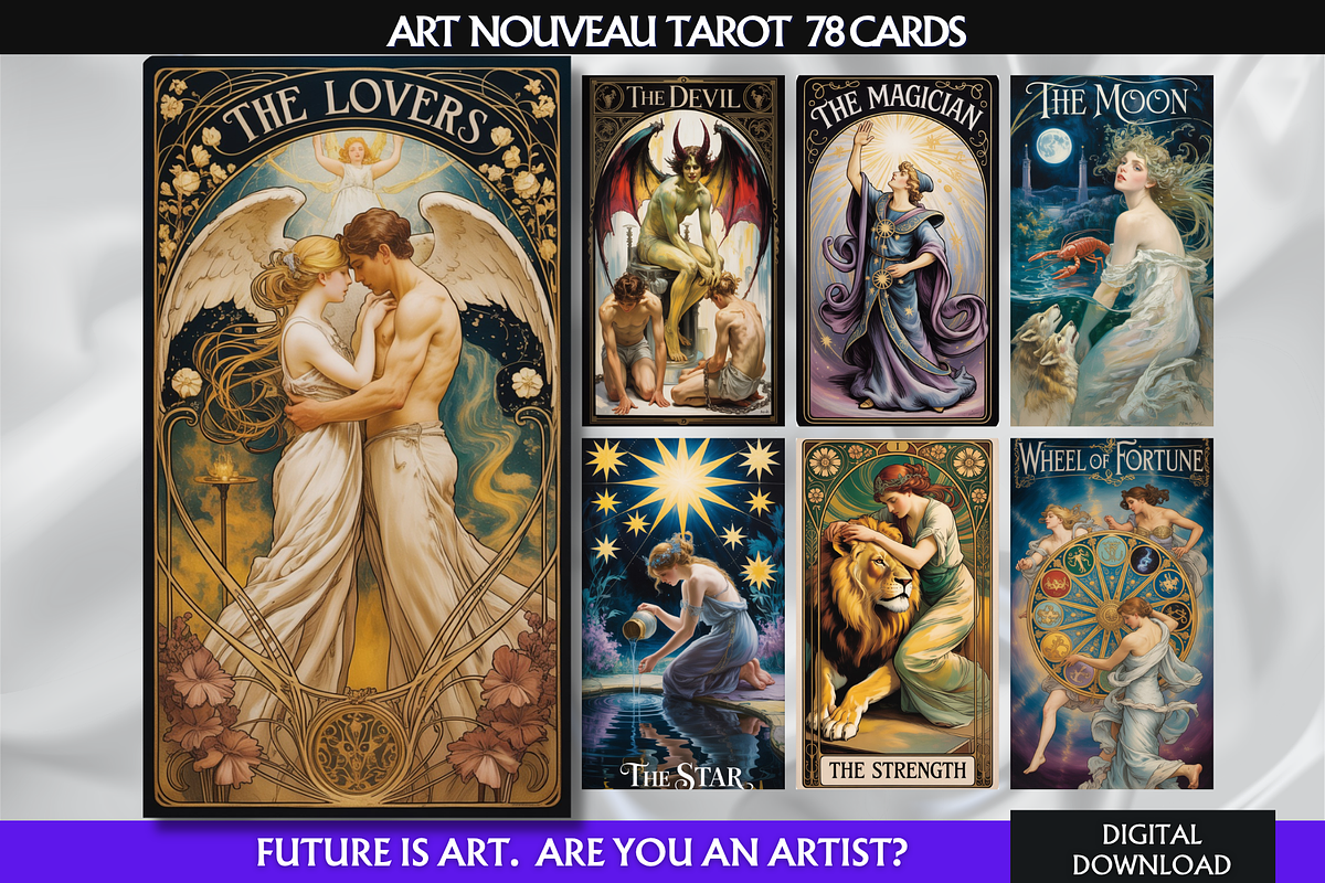 Art Nouveau Tarot Deck, an Object Illustration by Mugio (Photo 1 of 6)