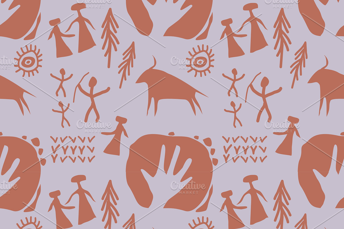 Cave Art Patterns, a Pattern Graphic by ThaiByGaew (Photo 10 of 12)