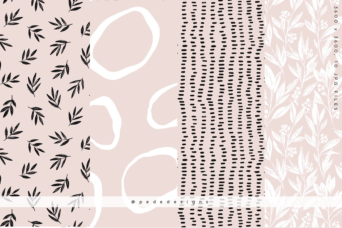 Delicate Digital Paper Pack, a Pattern Graphic by PeDe Designs (Photo 2 of 4)