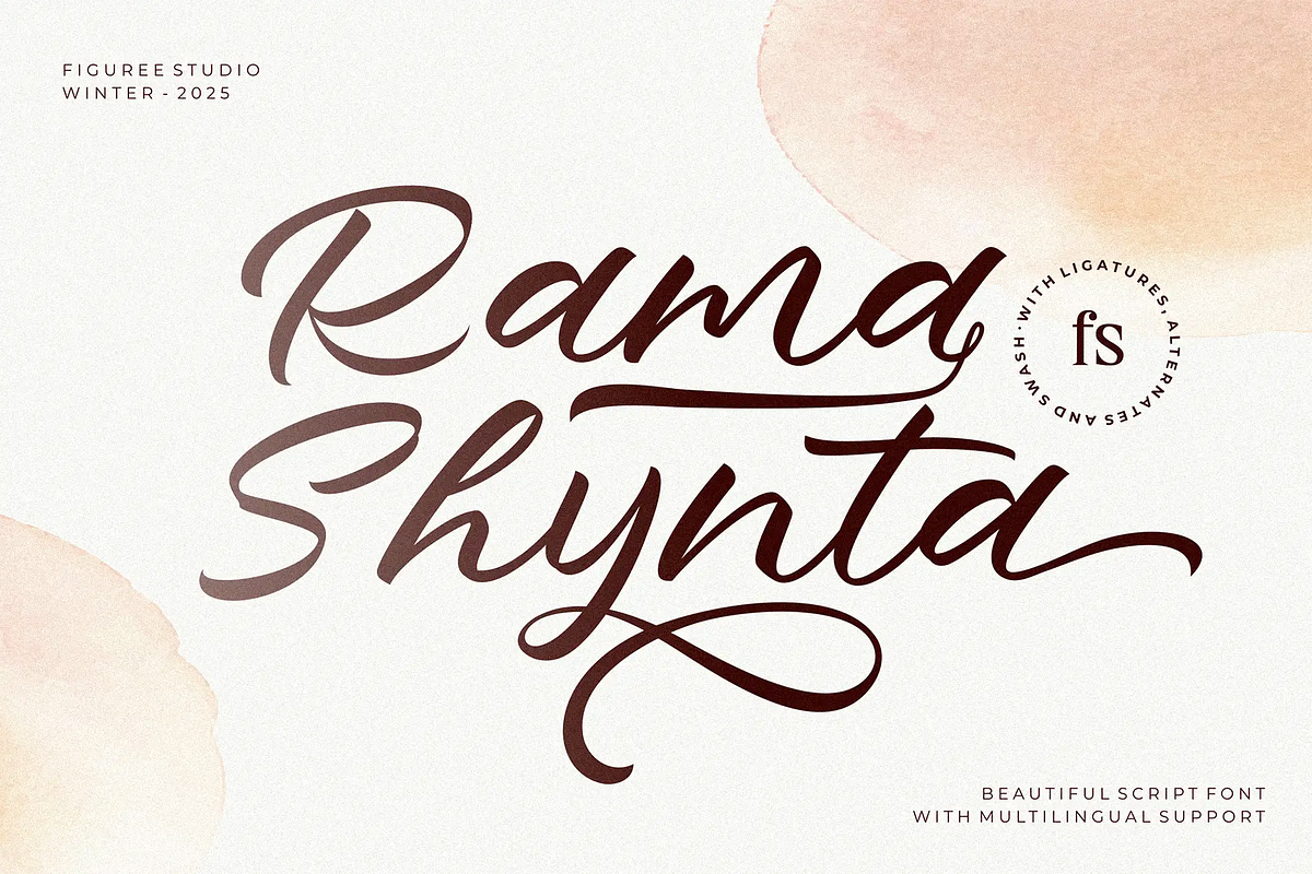 Ramashynta – Beautiful Script Font, a Script Font by figuree studio (Photo 1 of 10)