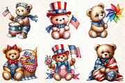 4th of July Teddy Bear Clipart, a Seasonal Illustration by Rose Art (Thumbnail 4 of 4)