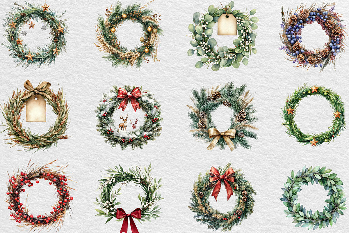 Grass Wreath Christmas Sublimation, an Illustration by Black Bird Studio (Photo 6 of 6)