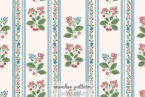 berry stripe seamless pattern