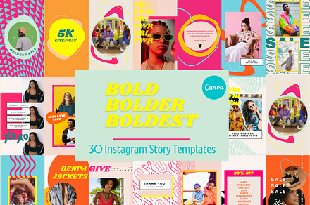 Bold Instagram Story Templates Canva, a Social Media Template by HellYeahDesigns