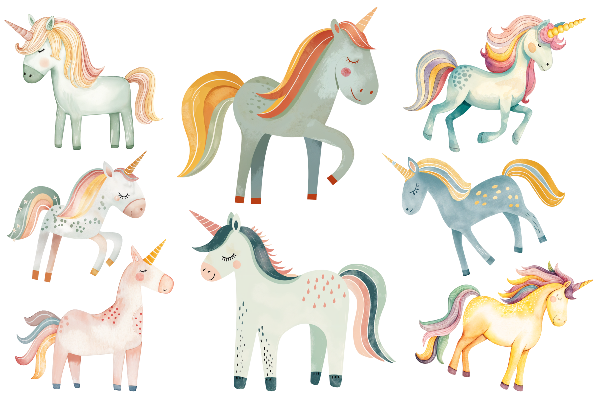 Watercolor Boho Unicorn & Rainbow, an Animal Illustration by Whimsy Brush Studio (Photo 2 of 9)