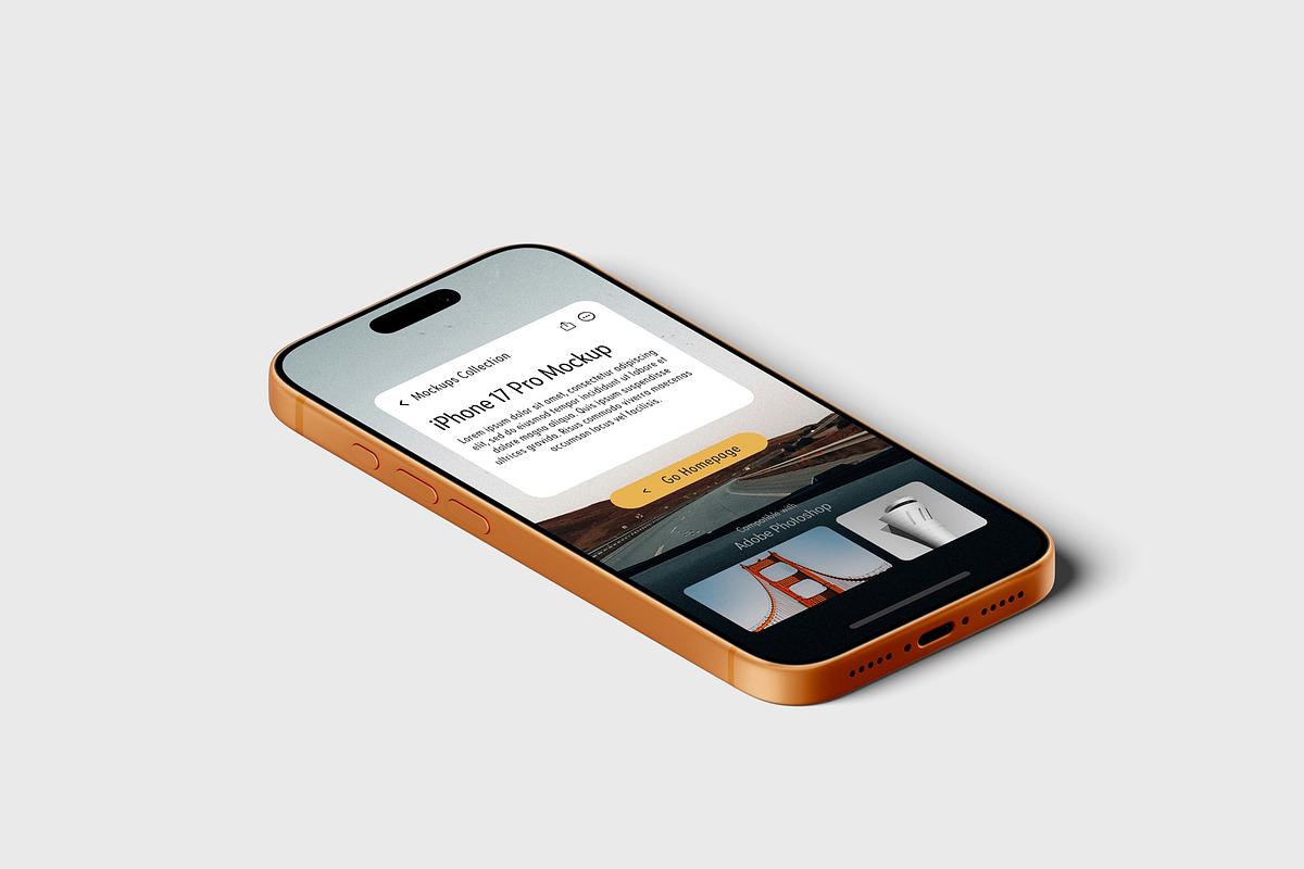 iPhone 17 Pro Mockups, an iPhone Mockup by Tahtagraphic (Photo 10 of 14)
