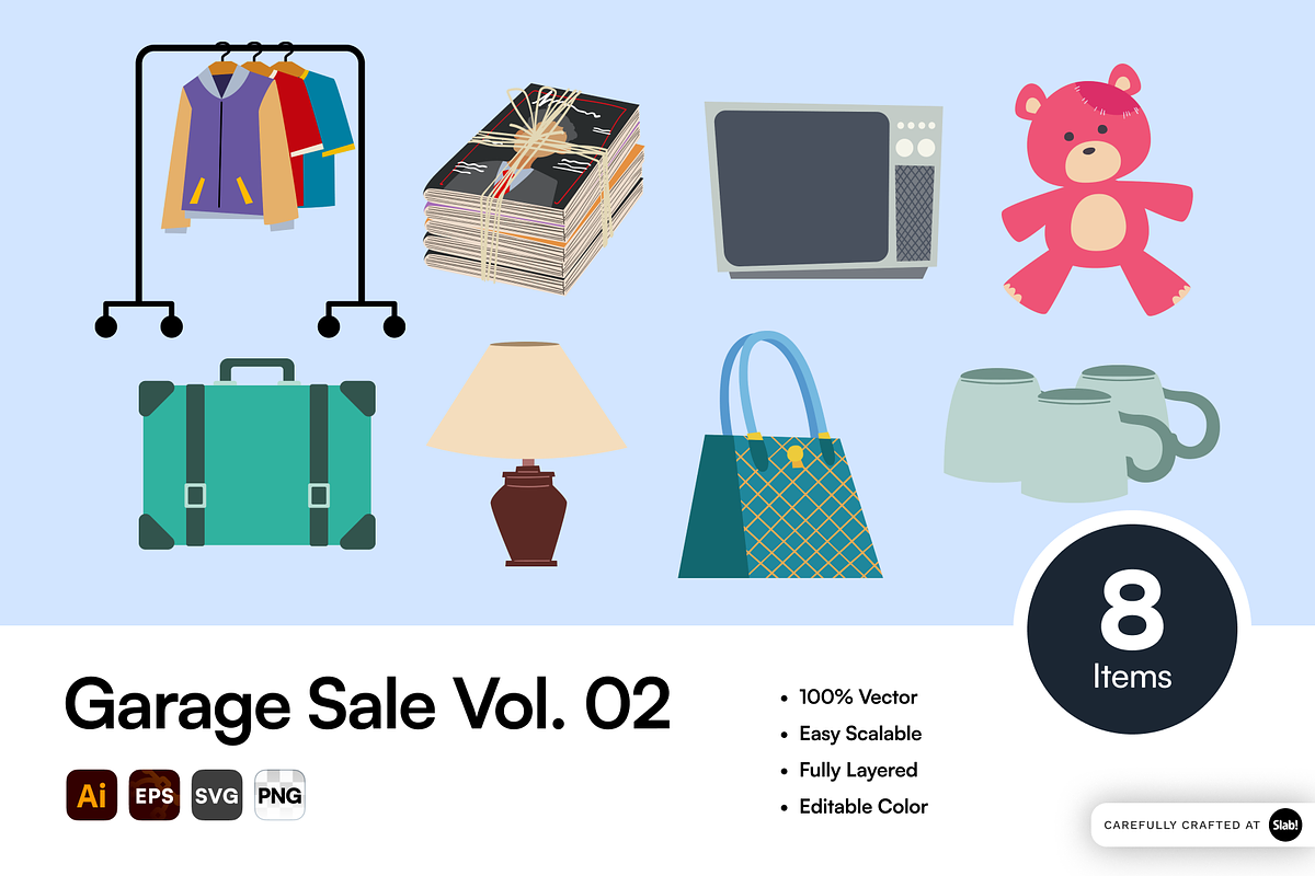 Garage Sale Illustration Pack Vol. 2, an Object Graphic by SLAB! Design