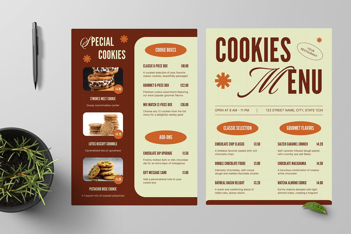 Cookies Menu, a Flyer Template by Annora Studio (Photo 2 of 6)