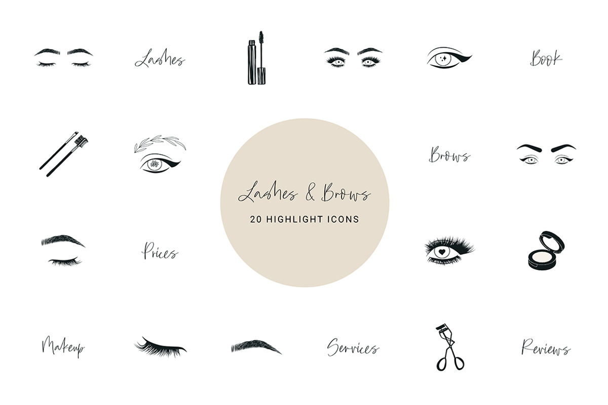 Lashes And Brows Highlight Icons, an Icon by mayrum (Photo 1 of 3)