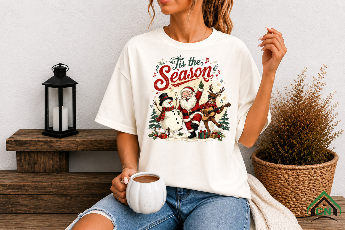 Retro Tis the season png, Santa, a Seasonal Illustration by Craft Nest (Photo 4 of 5)
