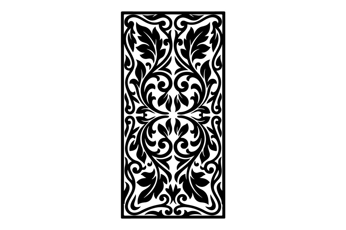 Ornamental Floral Panel Silhouette, an Object Graphic by hafijul (Photo 4 of 4)