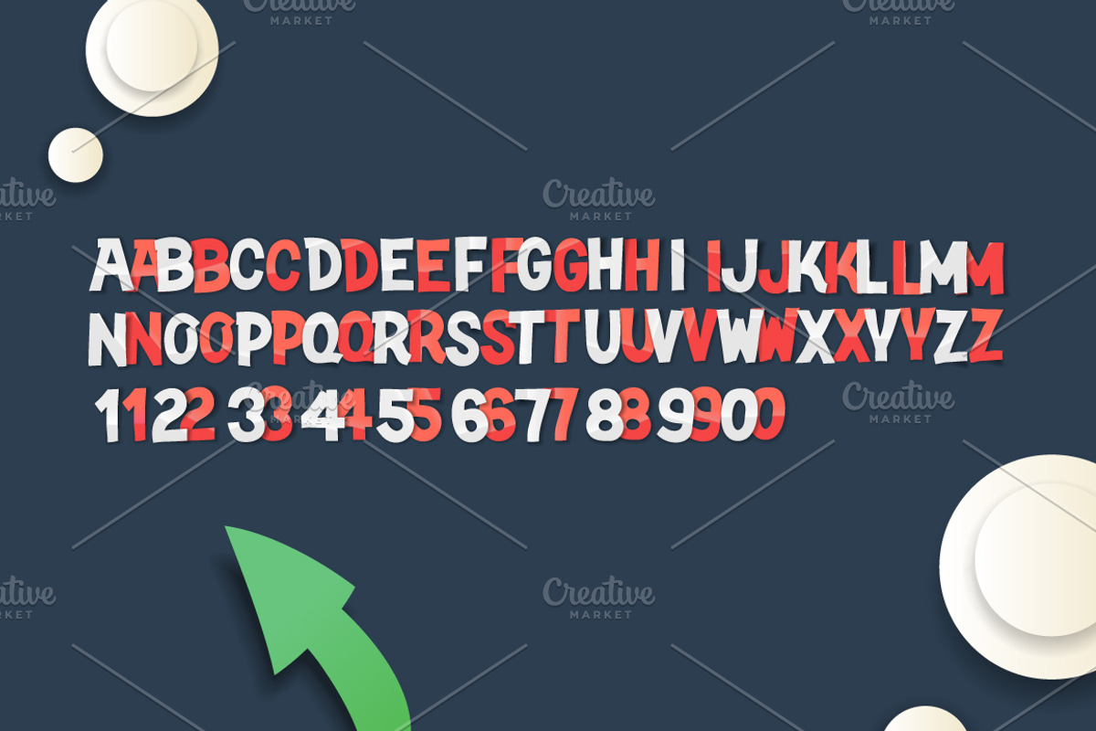Paper cut alphabet collection preview 2