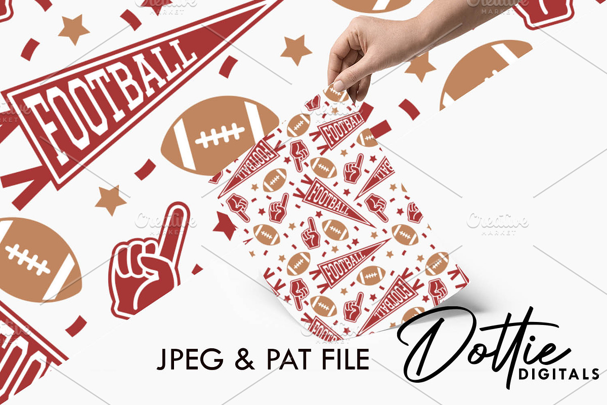 American Football Repeat Pattern, a Pattern Graphic by Dottie Digitals (Photo 2 of 2)