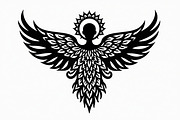 Ornate Angel Silhouette Graphic, an Illustration by Designs_River (Thumbnail 7 of 9)