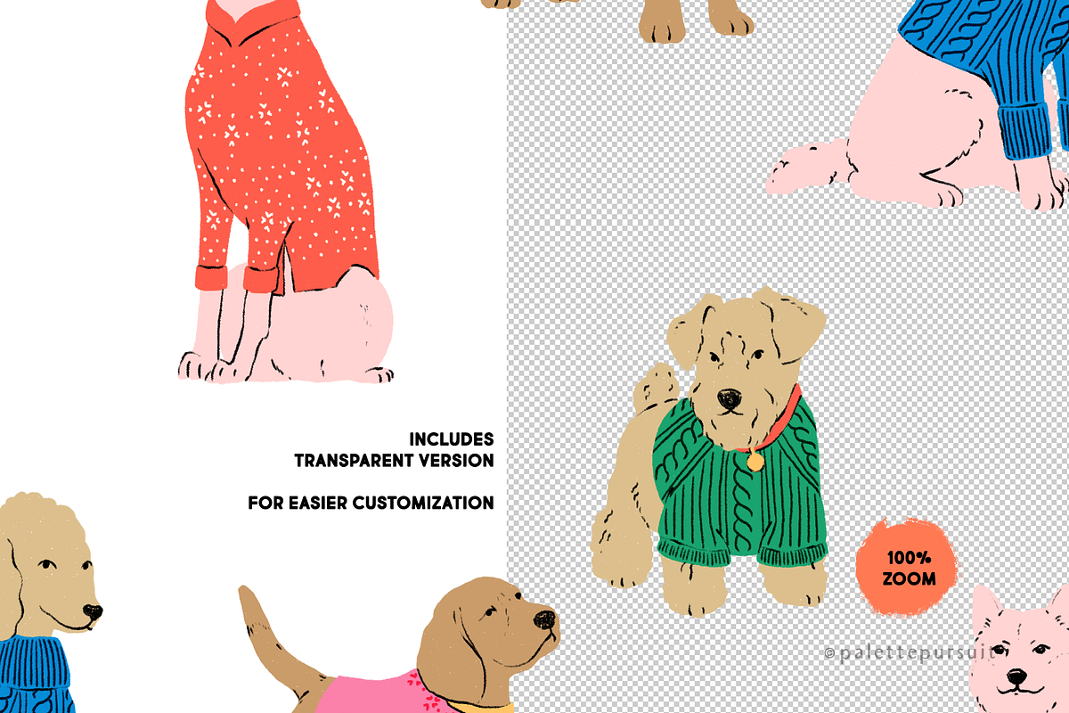 Dogs in Sweaters Seamless Patterns, a Pattern Graphic by Palette Pursuit (Photo 8 of 14)