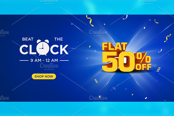 Product Display Banner with 50% Off