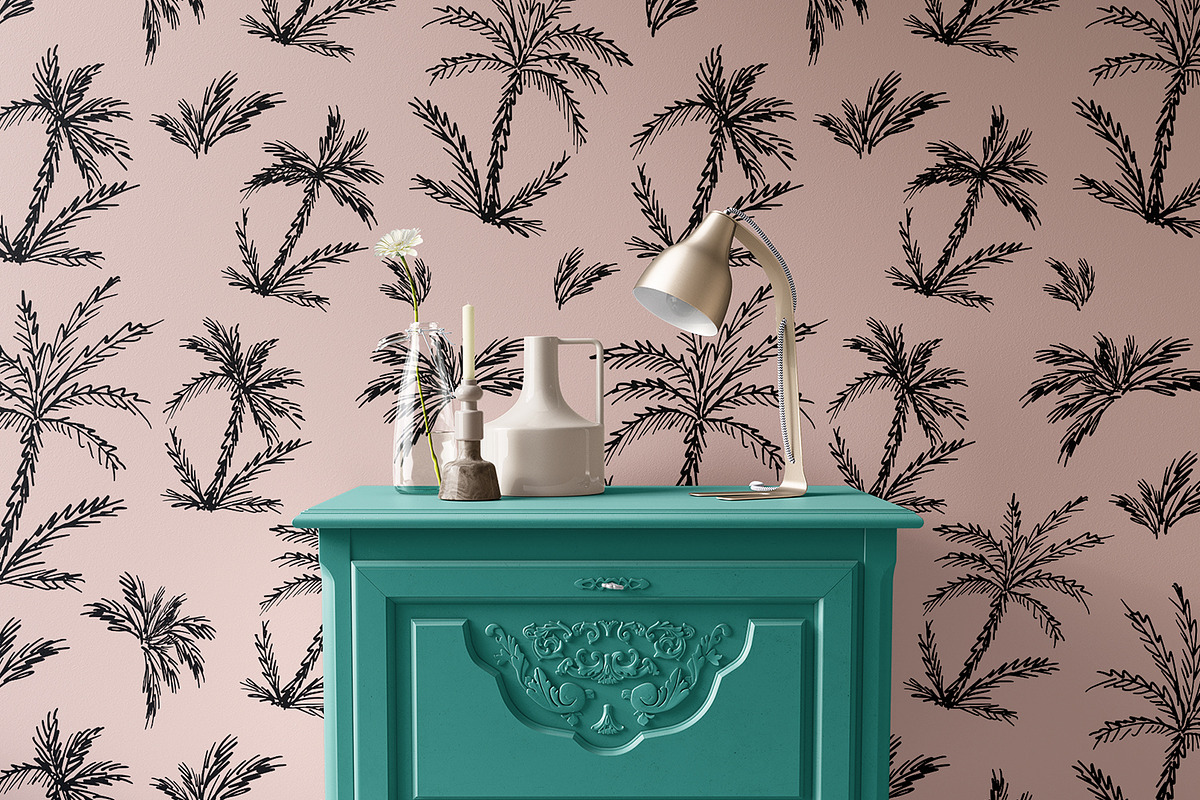 Summer Palm Sketch, a Wallpaper Graphic by MalyskaStudio (Photo 2 of 12)