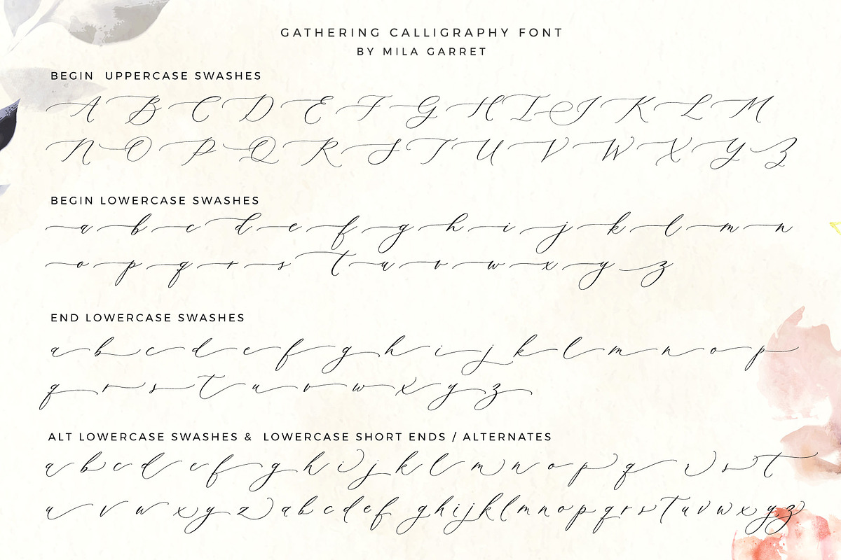 Gathering Calligraphy Wedding Script, a Script Font by Mila Garret (Photo 14 of 17)