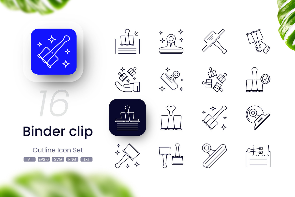 Binder clip Icons, an Outline Icon by cidcud_graphic (Photo 1 of 2)