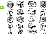 Made in UK Vintage Badge Set, an Object Graphic by RT Studio (Thumbnail 1 of 4)