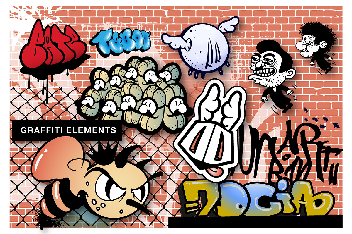 Graffiti Elements Vector Bundle, an Object Illustration by Vector Clash (Photo 1 of 5)
