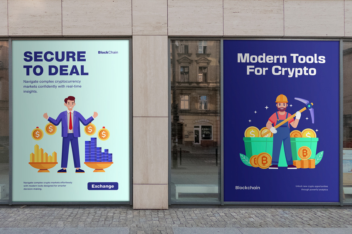 Cryptocurrency Trading Illustration, a Finance Illustration by Brickclay (Photo 3 of 9)
