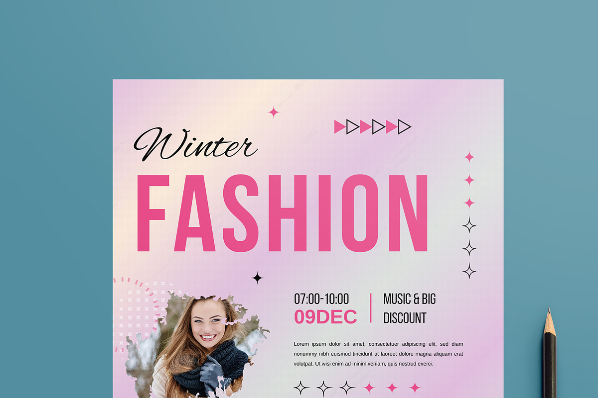 Winter Fashion Flyer Layout, a Flyer Template by MightyDesign (Photo 2 of 8)