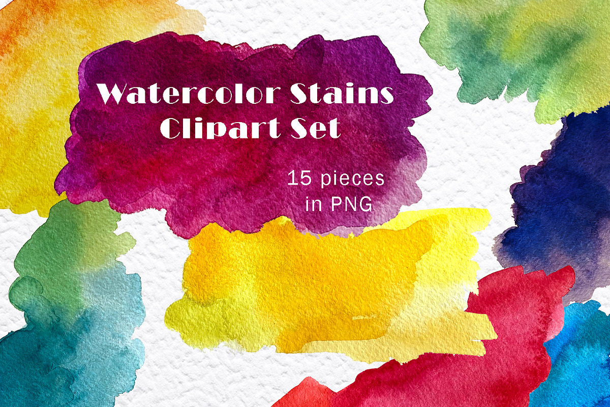 Watercolor stains png clipart set, a Background Graphic by Fresh art by Larysa (Photo 1 of 3)