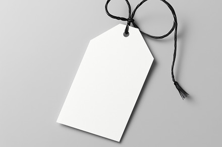 Blank white gift tag mockup, a Background Photo by MistyDay
