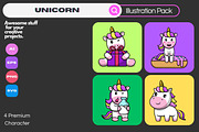 Cute Unicorn Cartoon Vector Icons, an Animal Illustration by Artstorystudio (Thumbnail 1 of 5)