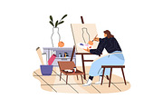 Artists drawing pictures, making art, a Person Illustration by PaperTrident (Thumbnail 6 of 7)