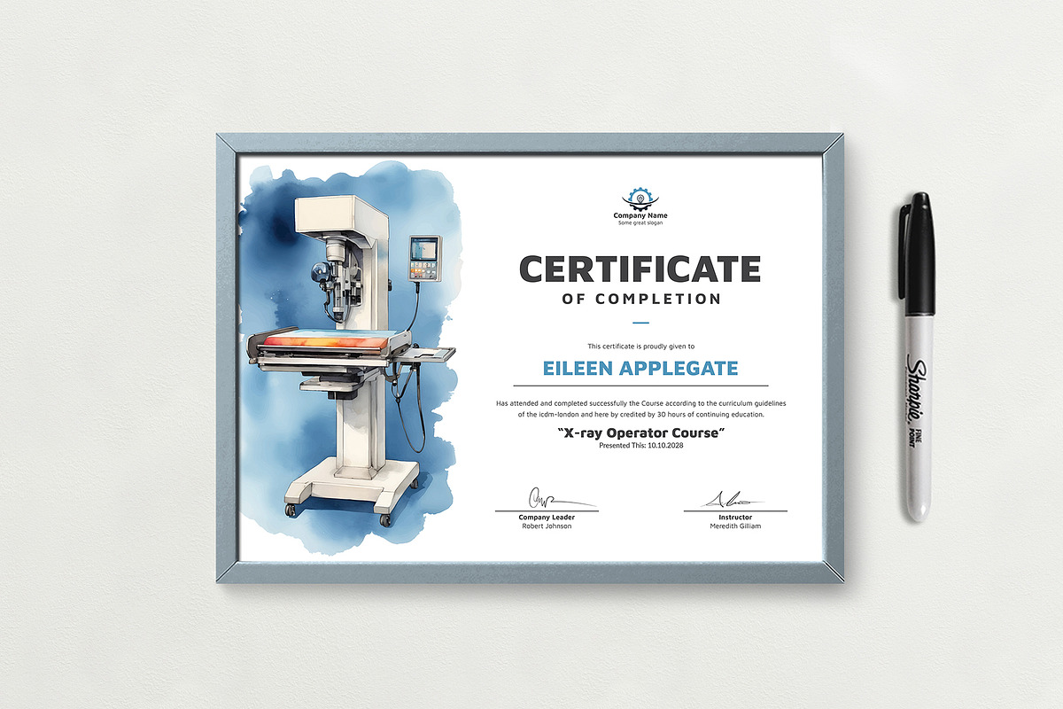 X-ray Operator Certificate, a Stationery Template by DesignDevisers (Photo 5 of 10)