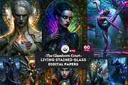 Glassborn Court Stained Glass Papers, a Decorative Illustration by ThatsDesignArt (Thumbnail 1 of 16)