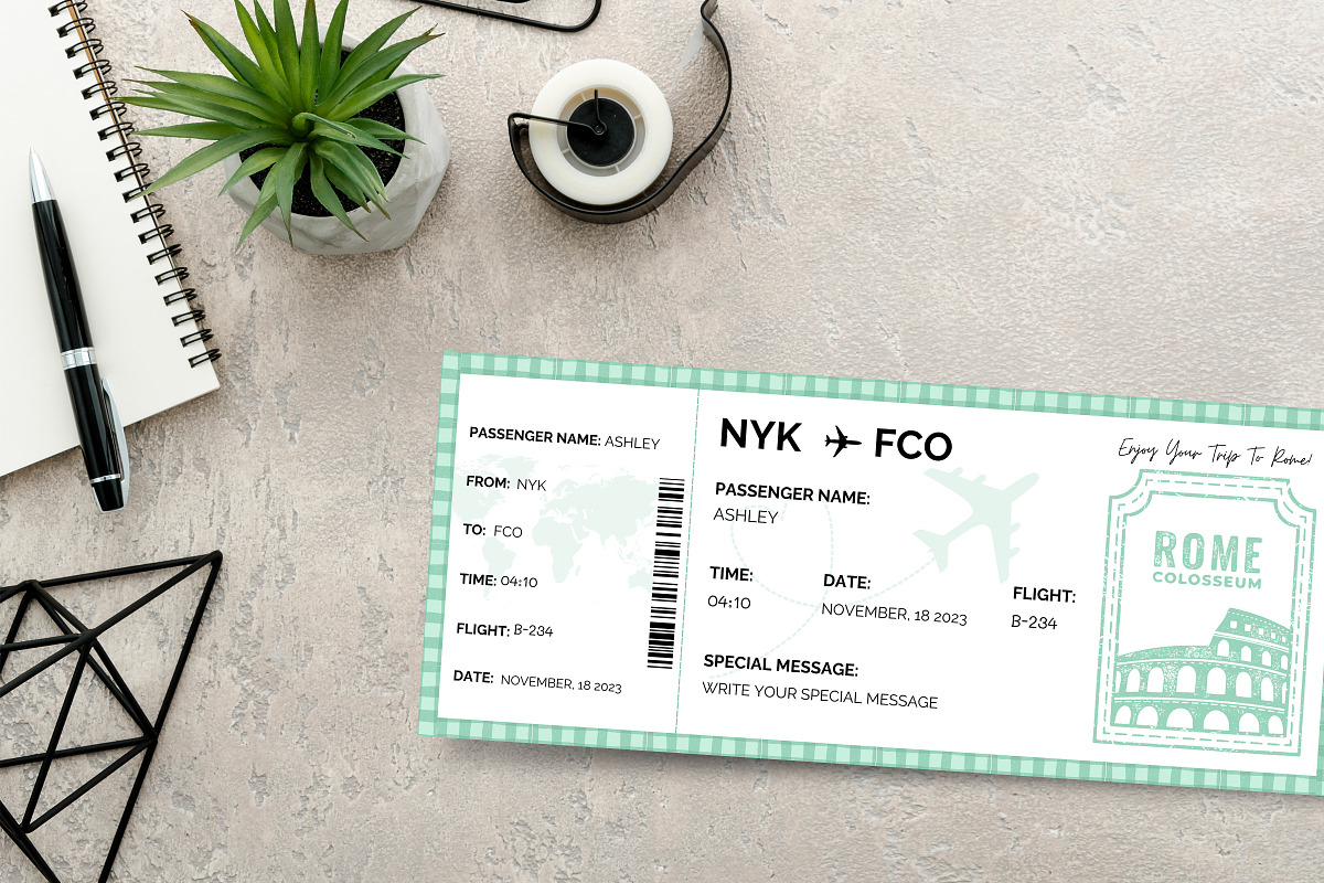 Rome Boarding Pass Templates