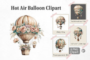 Hot Air Balloon Clipart, a Graphic by Artnoy (Thumbnail 1 of 5)